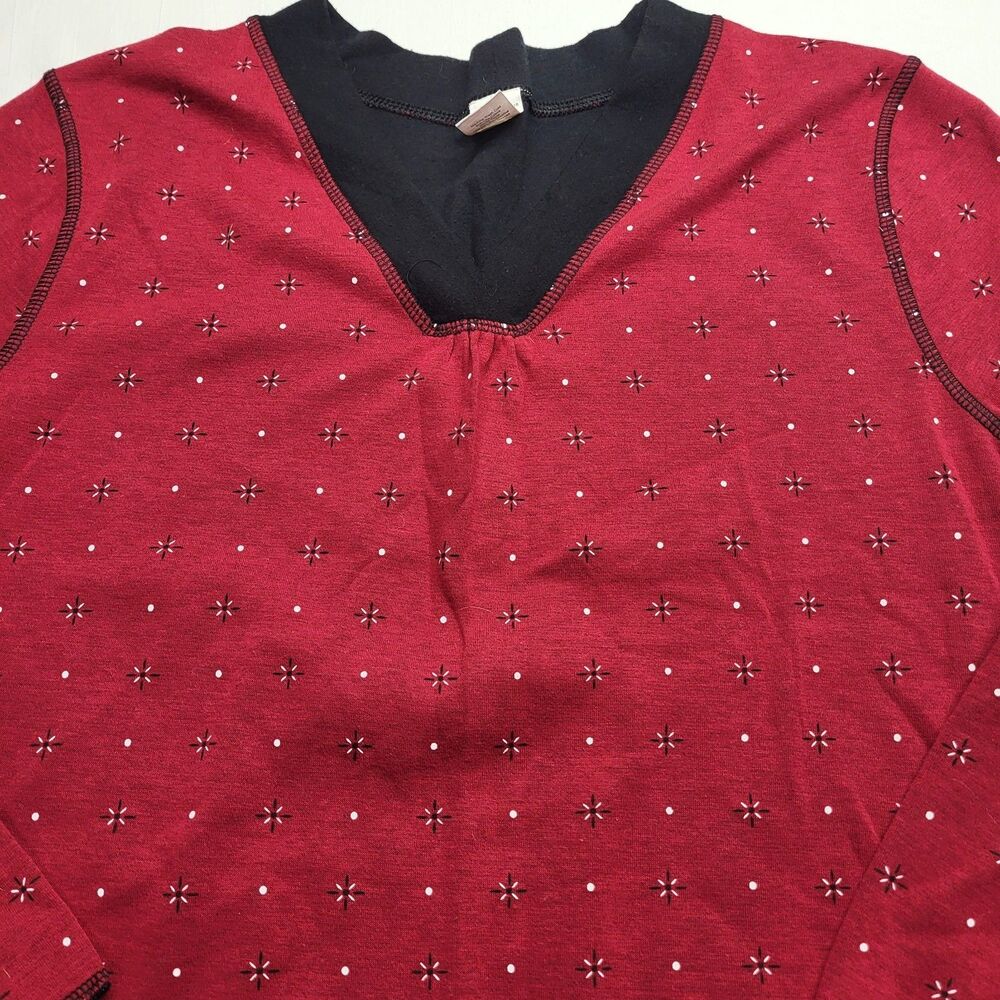 Women's CROFT & BARROW Long Sleeve Cotton Nightgown Size XXL Double Layer Pocket